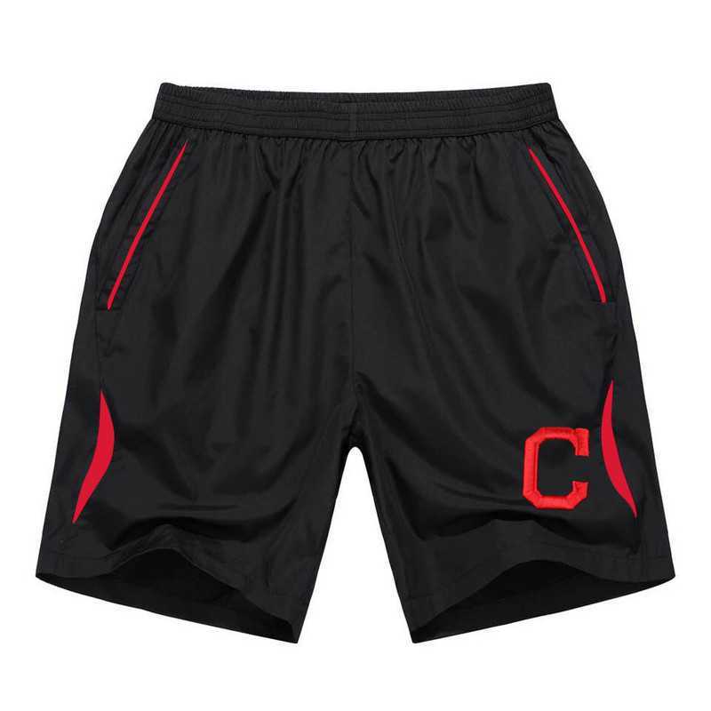 Men's Cleveland Indians Black Red Stripe MLB Shorts,We sell and wholesale Men's Cleveland Indians Black Red Stripe MLB Shorts on line form chian!